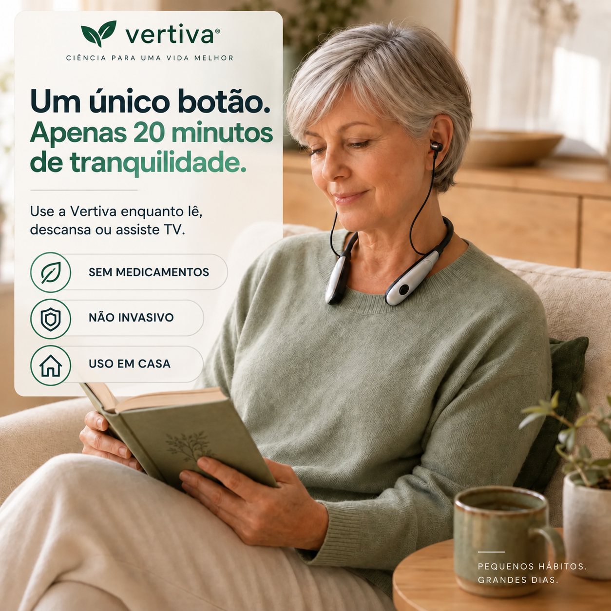 Vertiva Balance™ — Fones de Terapia com Luz Vermelha